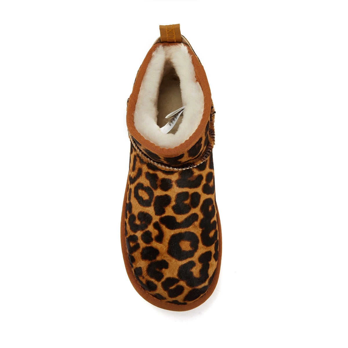 VEOBELLA Freya, Leopard print ultra-short boot, top view