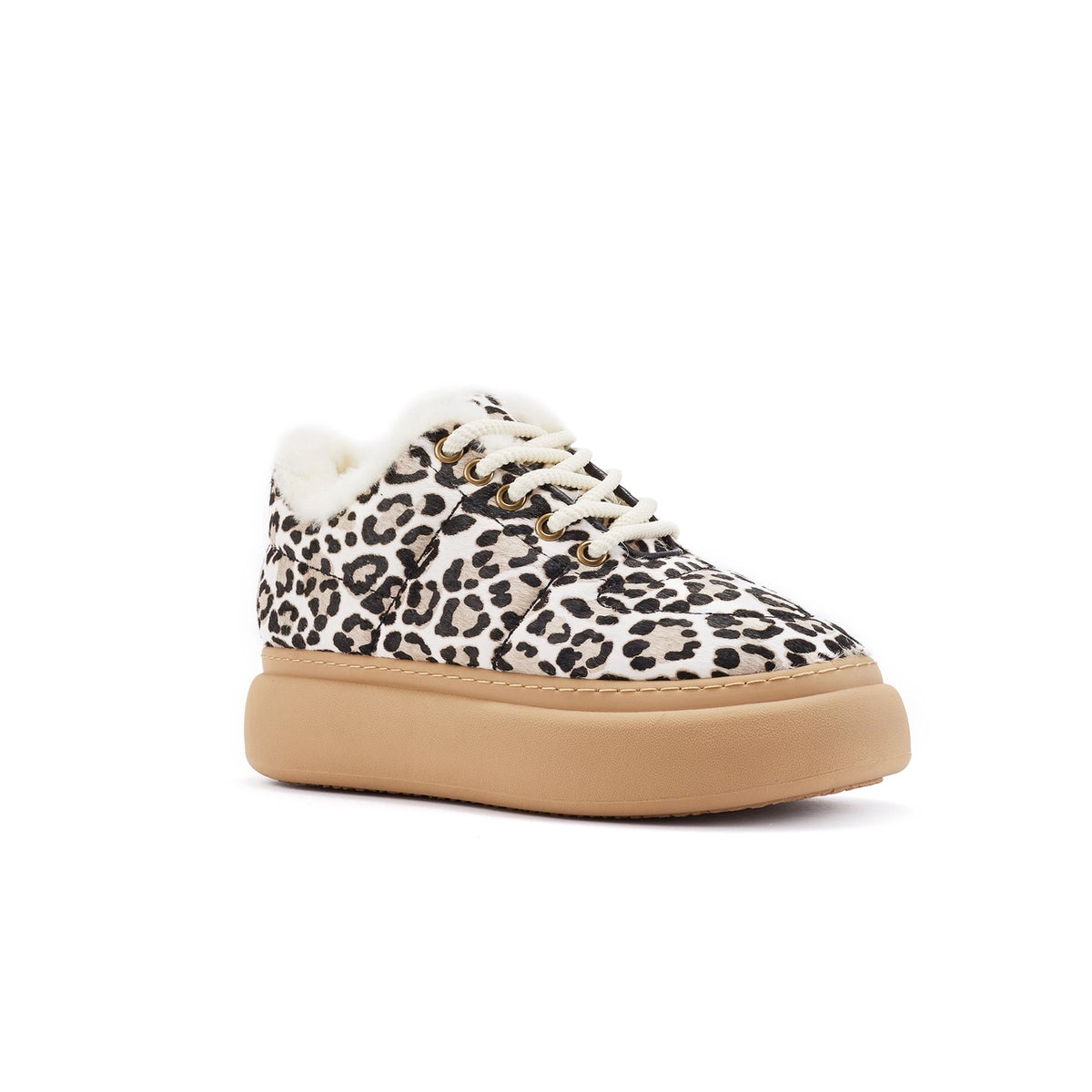 VEOBELLA Kirra, Snow Leopard print sneaker, front view