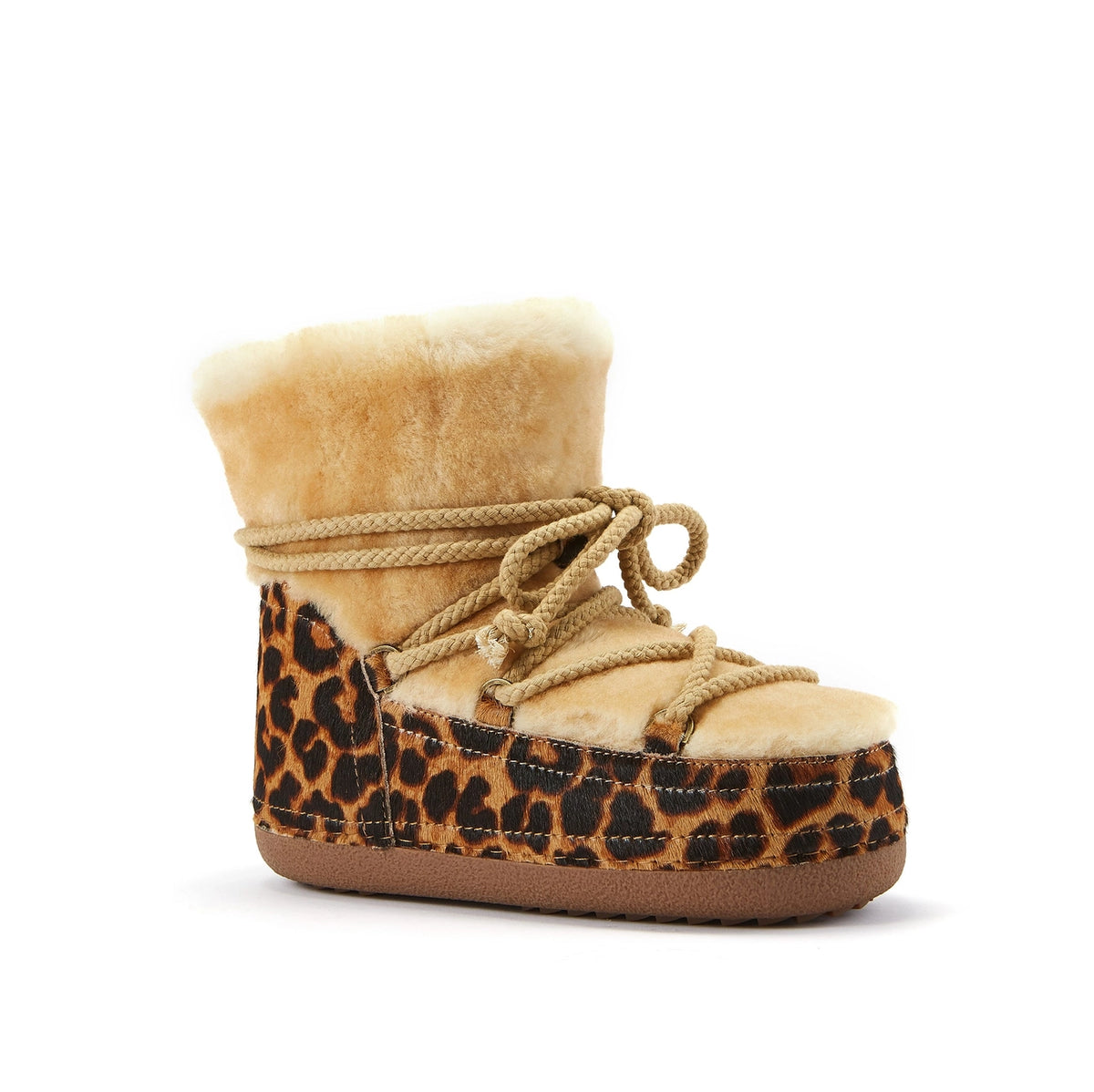 VEOBELLA Marlow, Leopard print lace-up boot, side view