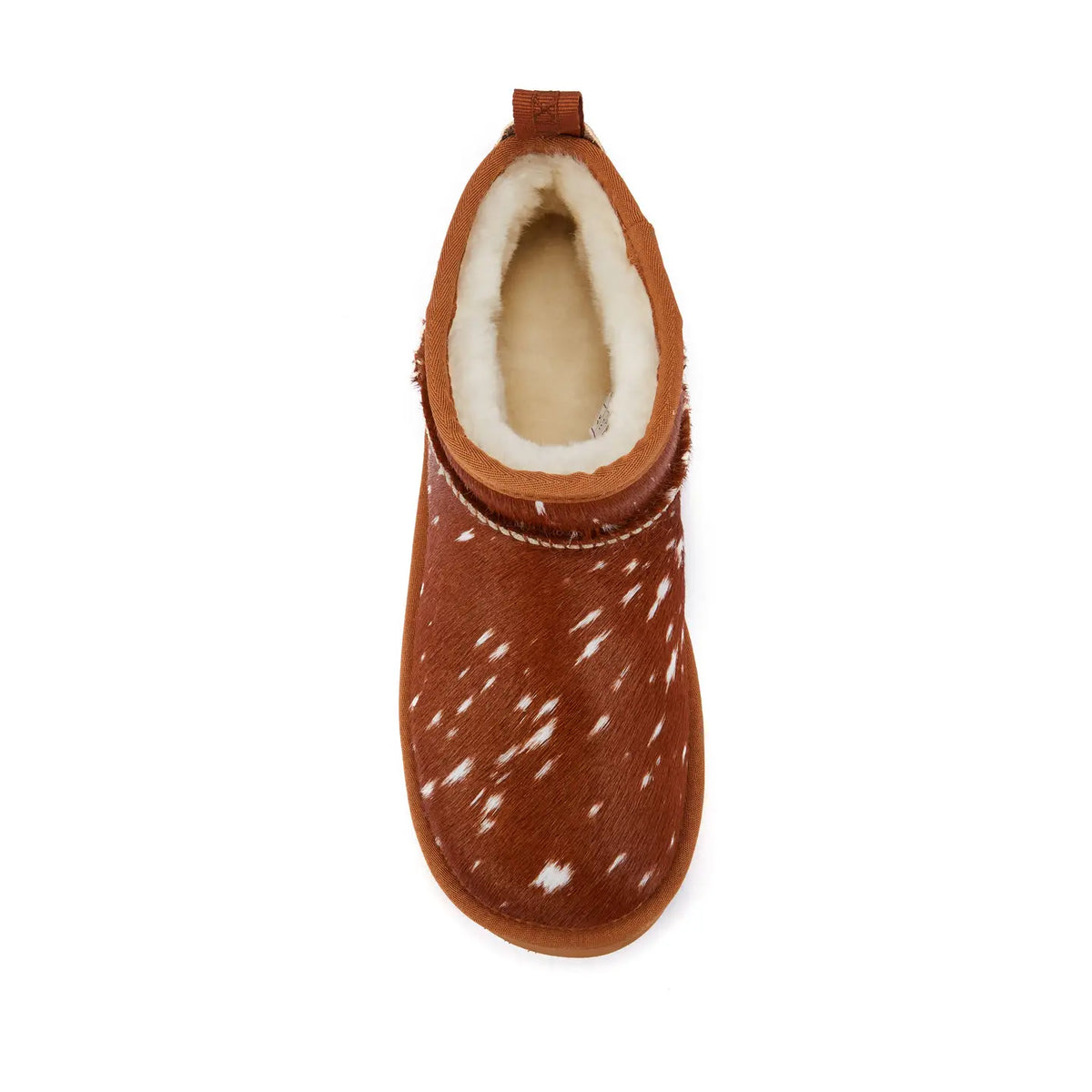 VEOBELLA Nora, Bambi print ultra-short boot, top view