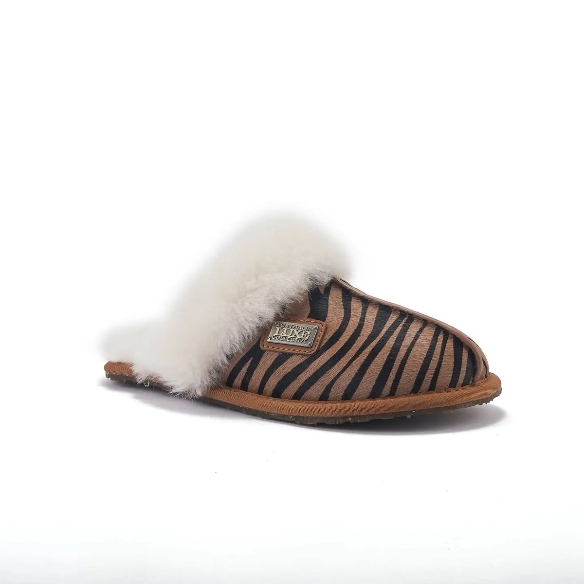 VEOBELLA Piper, Zebra print closed mule, front view