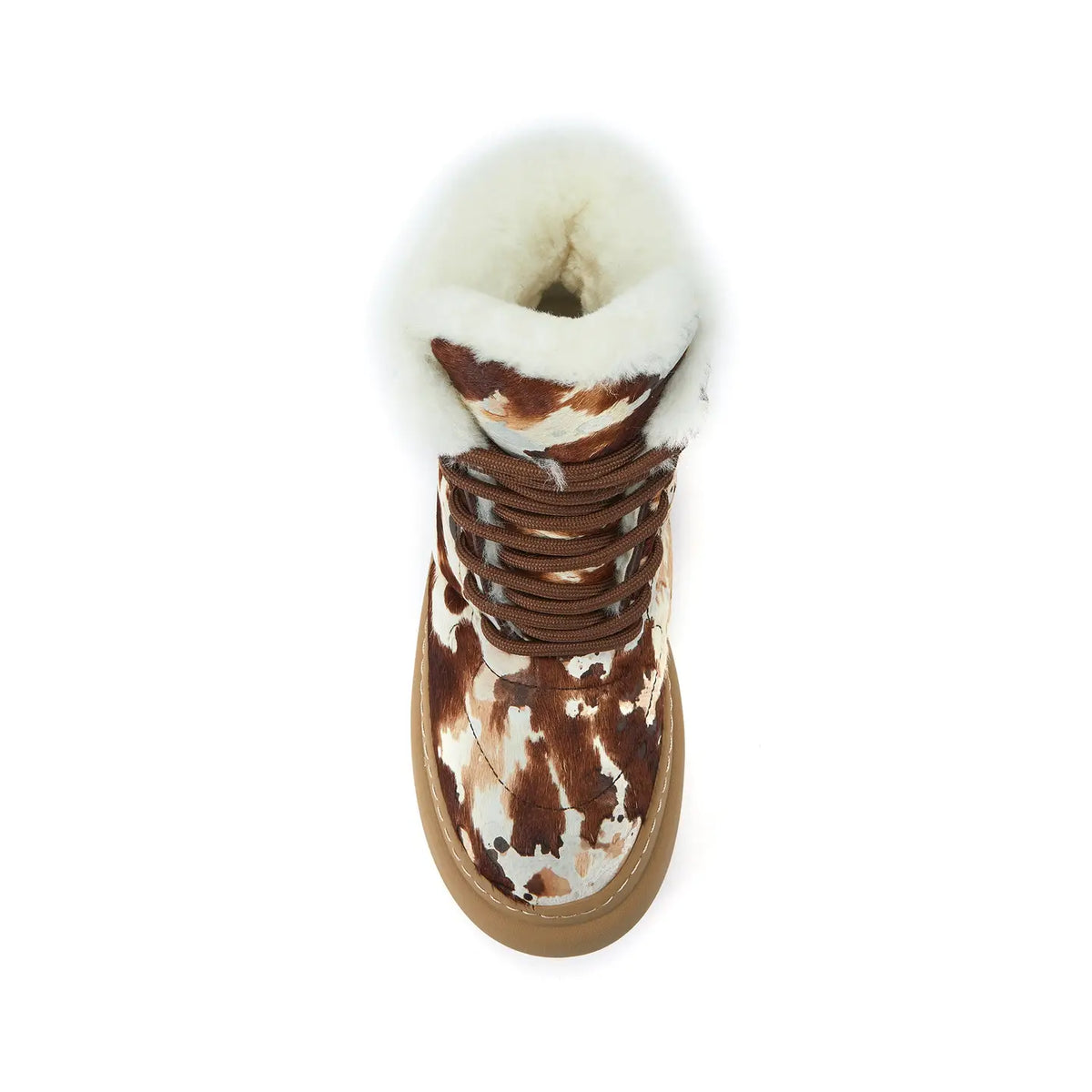 VEOBELLA Saga, Splat print platform lace-up boot, top view